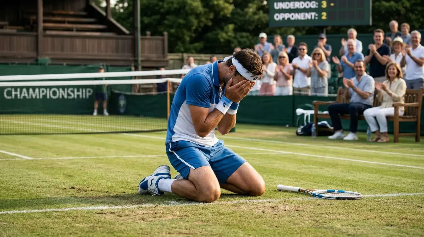 Außenseiter-Wetten Tennis — unbekannter Spieler feiert überraschenden Sieg auf einem Rasenplatz